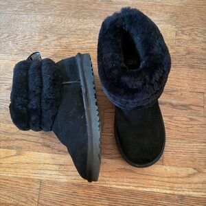 UGG Black Fur-Lined Winter Boots